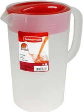 Rubbermaid Clear Pitcher, 1 Gallon, Red