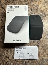 Logitech Mobi Fold Wireless Bluetooth Mouse Graphite Portable 910-007601