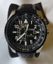 Citizen Eco-Drive Promaster Nighthawk Quartz Leather Band Men's Watch BJ7137-07E