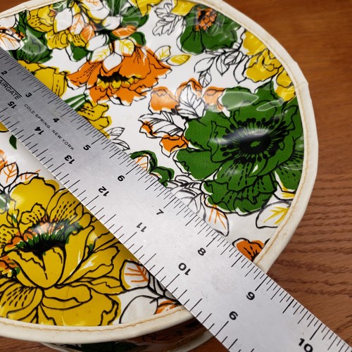 Juego de 3 estuches de almacenamiento vintage de vinilo floral de porcelana protectores de platos redondos con cremalleras - Imagen 10 de 10