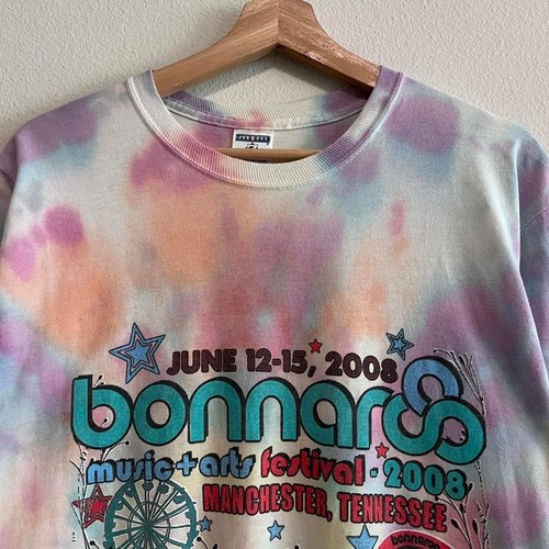 Vintage Bonnaroo Festival Concert Tour Kanye West Metallica 2008 Tie Dye T Shirt - Picture 5 of 7