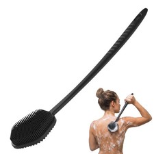 Redfly Silicone Back Scrubber for Shower Brush, 17 inch 17 inches, Black01