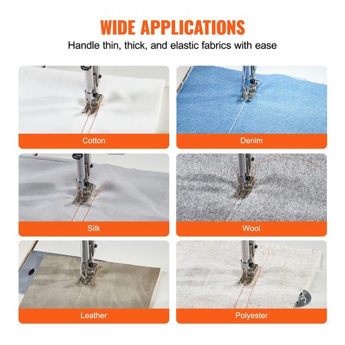 VEVOR Industrial Lockstitch Sewing Machine Lockstitch 550W Servo Motor and Table - Picture 6 of 12