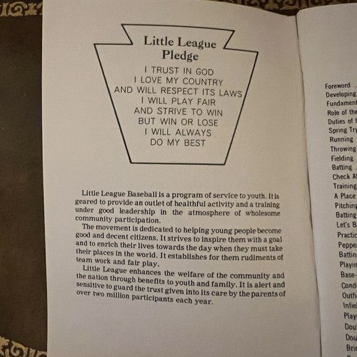 Vintage Little League Baseball Training And Instructional Handbook - Picture 5 of 8