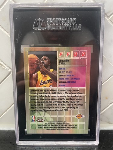 2001-02 Topps Chrome Shaquille O'Neal Fast & Furious Refractor FF08 SGC 8.5 - Picture 2 of 2