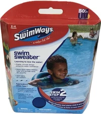 Swim Pool Games - Swimway - Swimming Sweater Aid Blue Shark Floatie Age 2-4 New