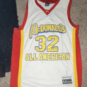 McDonald's All American Basketball Jersey #32 LeBron James White Red Yellow Blue