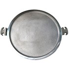 Guardian Service Round Tray Platter w/ Handles 15 in Hammered Aluminum Vintage