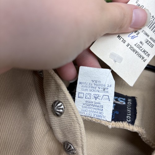 Chaqueta Brooks & Dunn Mujer Mediana Beige Western Tachuelas Abotonadas Hecha en EE. UU. Vaquera - Imagen 7 de 13