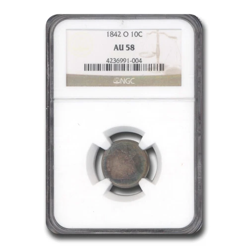 1842-O Liberty Seated Dime AU-58 NGC
