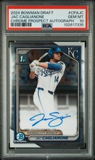 2024 Bowman Draft Chrome Prospect Autographs Jac Caglianone PSA 10 GEM MT