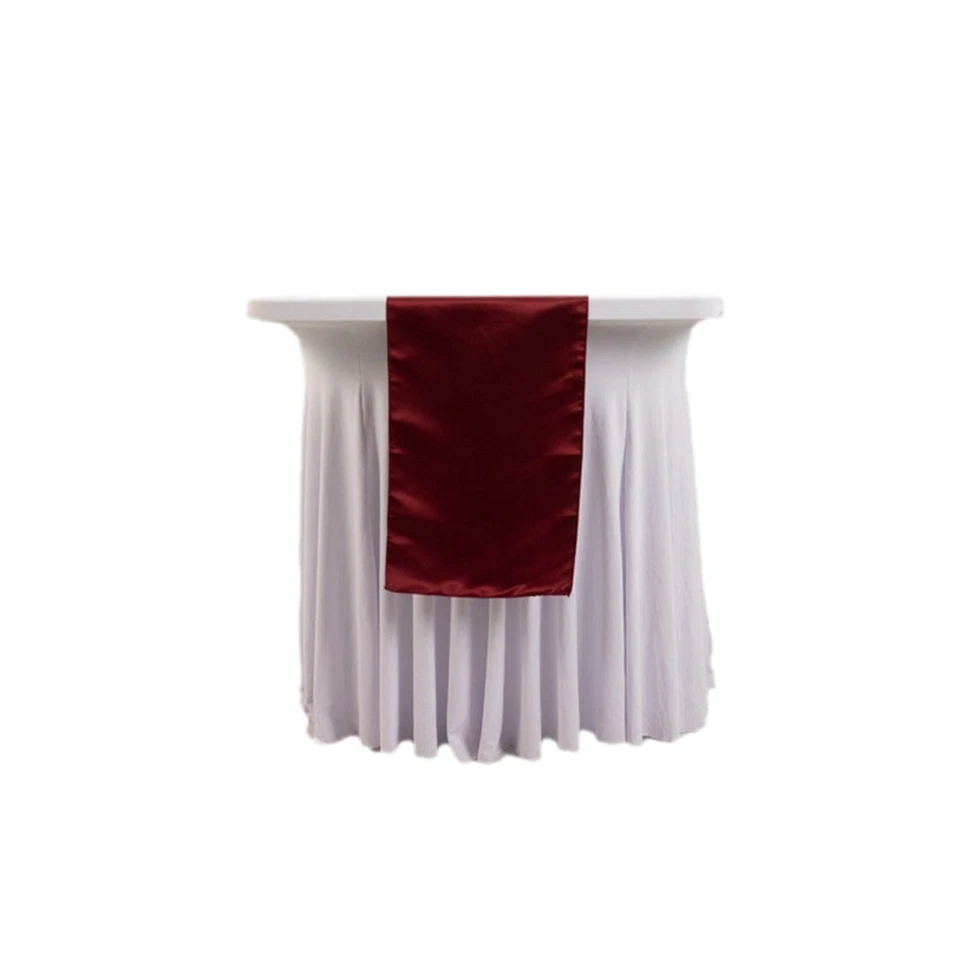 Burgundy SATIN 12x108" Table RUNNER Lustrous Wedding Party Catering Decorations - Image 3 of 4