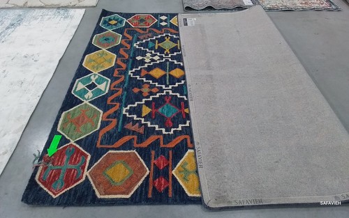 NAVY / GOLD 8'-0" x 10'-0" Hole in Rug, Reduced Price 1172780855 APN501A-8 - Picture 2 of 4