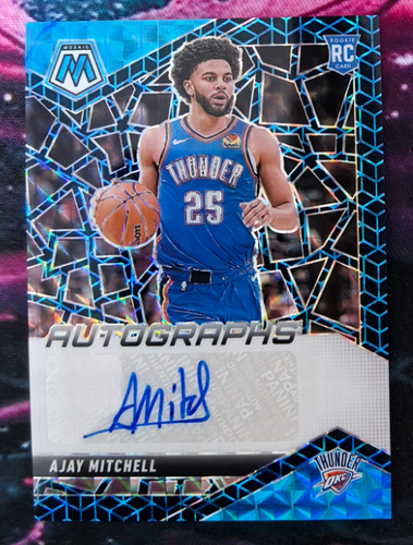 Ajay Mitchell 2024-25 Panini Mosic 09/25 Blue RC Thunder #RAM-AYJ