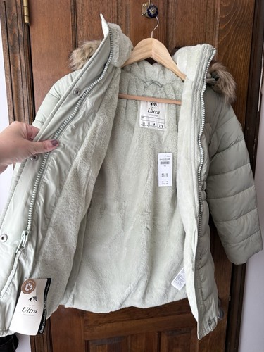 Abercrombie & Fitch Girls Ultra Parka Puffer Coat Winter Jacket Size 7/8 NWT - Picture 3 of 8