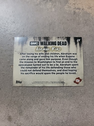 2018 Topps Walking Dead Hunters and the Hunted ORANGE Parallel #15 Abraham Ford - Picture 2 of 2