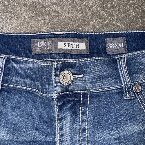 Jeans BKE Hombre Estilo ABP17019 38XXL NUEVOS SIN ETIQUETAS Azul Desteñido Pierna Recta Elastizado Denim - Imagen 5 de 9