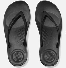 NEW FitFlop IQushion Ergonomic Comfort black Flip Flops   Women's US 9 SKU0560