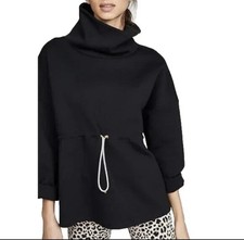 Varley Freya DoubleSoft Funnel Neck Sweatshirt Size XL Black