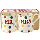 Emma Bridgewater Polka Dot Mr & Mrs Set Of 2 Half Pint Mugs Boxed