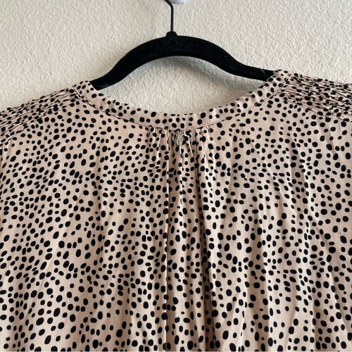 Beachgold Chelsea Tan Black Long Sleeve Coverup Polka Dot Romper Women's Small - Picture 4 of 16