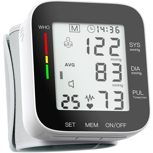 Monitor Automatic Large LCD Display Adjustable Wrist Cuff Dual 99 Reading Mem...