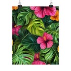 Tropical Hibiscus Leaves Poster | Matte Vertical Wall Art