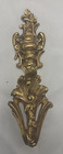 Large Brass Floral Hook Coat Hat Escutcheon Scrolls Leaves