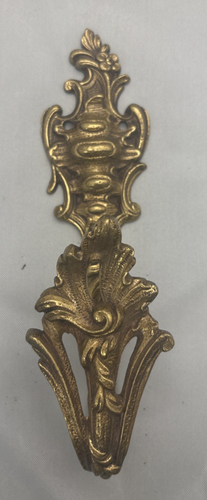 Großer Messing Blumen Haken Garderobe Hut Schild Schnörkel Blätter - Bild 1 von 5