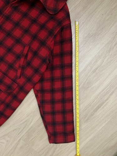 VTG Woolrich Red Buffalo Plaid Wool Mackinaw Jacket Men's Large Coat Style 504 - Picture 15 of 15
