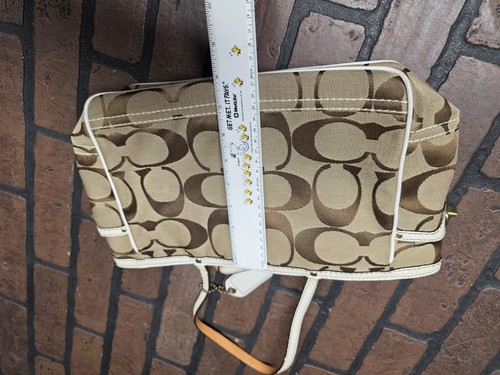 Coach Vintage Canvas Shoulder Bag JACQUARD PYTHON WHITE TRIM Y2K 90s BO6S-7874 - Picture 8 of 9