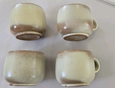 Frankoma Pottery Desert Gold Plainsman #4C Coffee Mug Cup Set of 4