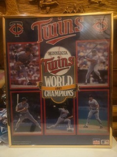 Vintage 1987 Minnesota twins World Series champains framed poster