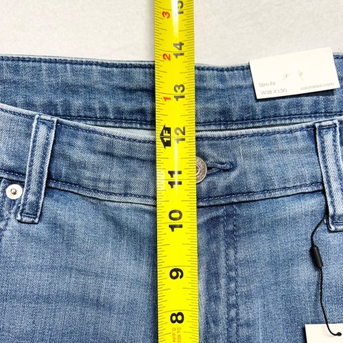 Calvin Klein Herren Slim Fit Stretch Liberty Blue Denim Jeans 38x30 Straight Neu mit Etikett - Bild 11 von 12