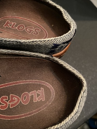 KLOGS Clogs Women's 8.5 M Slip Resistant Blue Embroidered Suede Leather Shoes - Picture 14 of 15