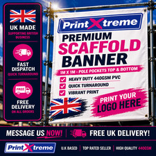 1M X 1M SCAFFOLD BANNER PRINTED PVC CUSTOM SIGN BUILDER ROOFING YOUR LOGO