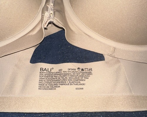 Bali Women Bra 42D Beige Classic Support Wireless Cool Comfort Fabric NWT - Picture 2 of 6