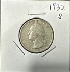 1932 S Washington Silver Quarter VF / XF. -- KEY DATE