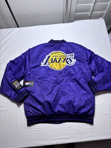 NBA Los Angeles Lakers Satin lila Bomber College Jacke Neu mit Etikett Herren Gr. Large - Bild 13 von 15