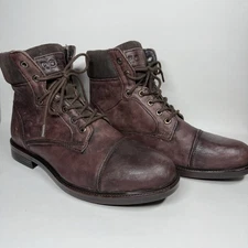 NEW Roan Bed Stu Men's Size 10.5 Brown Distressed Leather Lecture Lace Up Boots