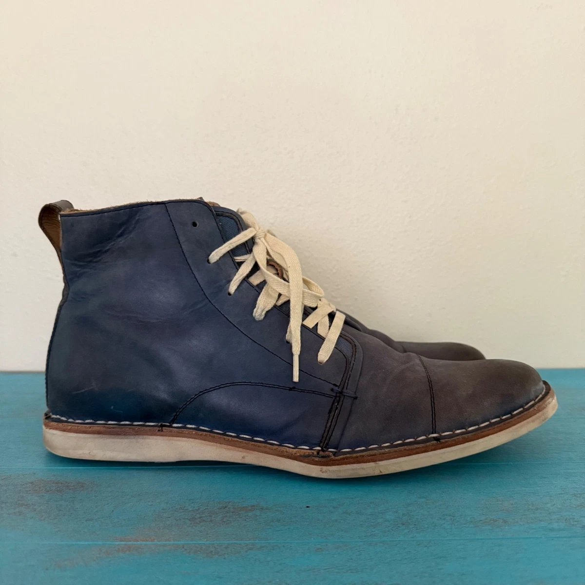 John Varvatos Blue and Tan Chukka Boots VARICK CHUKKA | John Varvatos main image 2
