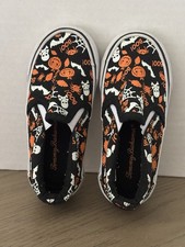 Tommy Bahama Childs Toddler Sz 9 Halloween Colors Glow In Dark Canvas Slip Ons