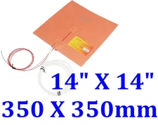 3D Printer Heated Bed Flexible Heater Build Plate 14" X 14" 800W 3M Thermistor
