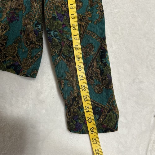 Vintage Jessica Howard Jacket Palazzo Pants Set Size 18 Green Gold Boxy Party - Picture 14 of 21