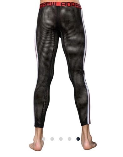 Andrew Christian Almost Naked Competition Mesh Leggings - Black Size M - Picture 4 of 7