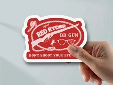 Red Ryder BB Gun Christmas Story Vintage Style Retro VinylSticker Decal 3.3x2.4”