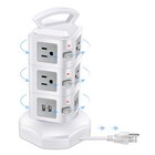 10-Outlet Power Strip Tower | Outlet Expander | Retractable Extension Cord wi...