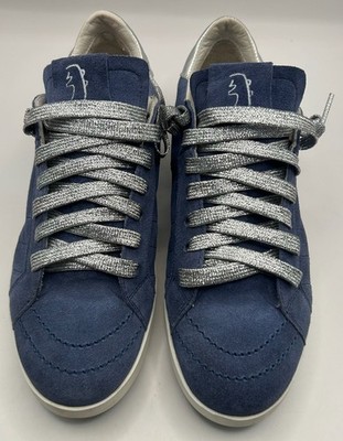 Primabase Blue Suede Leather Sneakers Made in Italy EU39