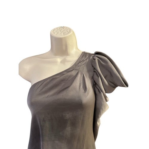 BCBGMaxAzria Taupe Satin One-Shoulder Cocktail Party Kleid XS Neu mit Etikett - Bild 2 von 6