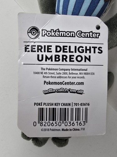 Llavero de peluche Pokemon Center Poké Eerie Delights Umbreon llavero de peluche nuevo con etiquetas - Imagen 10 de 12